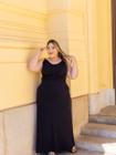 Vestido Longo Plus Size Franzido Na Cintura Bijou na Alça