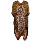 Vestido Longo Plus Size Kaftan Indiana Arabesco e Flores 582