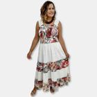 Vestido Longo Regata Indiano Viscose Estampado com Lesi Boho