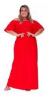 Vestido Longo vermelho Plus Size moda grande gg ao g2