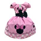 Vestido Luxo Temático Minnie Rosa F Tam.PP (1 Ano)