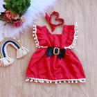 Vestido mamãe noel baby luxo com lindo laço