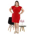 Vestido Manga Curta Plus Size Ribana Anarruga Básico Fresquinho Praiano Verão 3069A