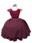 VESTIDO MARSALA VINHO INFANTIL DE FESTA FORMATURA CASAMENTO Jm996