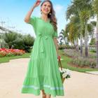 Vestido Maxi Midi Manu em Viscose Verde