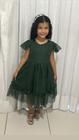 Vestido Menina Infantil Elegante Wandinha Verde