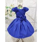 Vestido Menina Infantil Renda Luxo Laço Feito Azul royal