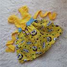 Vestido Menina Infantil Temático Simples Bob Esponja Amarelo