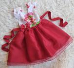 Vestido Menina Infantil Tule Temático Moranguinho