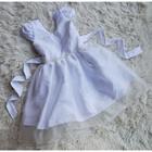 Vestido Menina Simples Liso Branco Tule