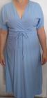 Vestido midi c/cinto ilhois tam.m azul