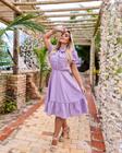 vestido midi crepe tam. P/M cor lavanda