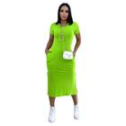 Vestido midi feminino com bolso moda evangélica vestidos mid de festa