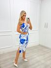 Vestido Midi Liberty - Azul e Branco