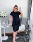 Vestido Midi Peplum Zíper Moda Feminina Evangélica