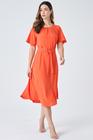 Vestido Midi PKS com Cinto Laranja