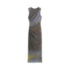 Vestido Midi Plissado Tie-Dye Feminino - Estilo Elegante Europeu e Americano