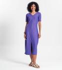 Vestido Midi Ribana Canelada Lurex Rovitex Roxo