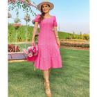 Vestido Midi Simone em Malha Lasie Rosa