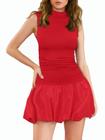 Vestido Milumia Bubble Mini vermelho sem mangas para mulheres