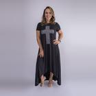 Vestido Mulet Cruz Strass - Preto