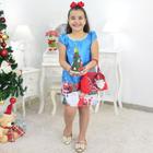 Vestido Papai Noel Trapézio Azul Com Bolsa e Arvore de Montar - Moderna Meninas