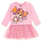 Vestido Paw Patrol Skye para meninas, francês, terry, rosa 4T