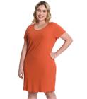 Vestido Plus Size Canelado Secret Glam Laranja