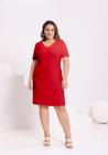 Vestido plus size curto canelado básico lunender 00478