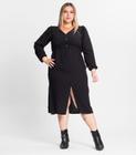 Vestido Plus Size Em Air Flow Secret Glam Preto