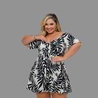 Vestido Plus Size Estampado Decote Coração 0595