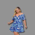 Vestido Plus Size Estampado Decote Coração 0598