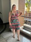 Vestido plus size estampado em viscose