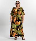 Vestido Plus Size Estampado Secret Glam Preto