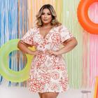 Vestido Plus Size Feminino Estampado Curto 0425