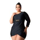 Vestido Plus Size Feminino Uma Manga Bech Gloss 0592