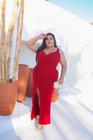 Vestido Plus Size Longo Regata Transpassado Envelope