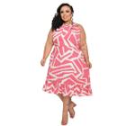 Vestido Plus Size Midi Tamanho Grande Tendência Veste até 52