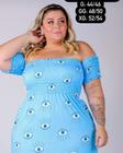 Vestido Plus Size Olho Grego AZUL