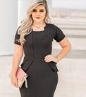 Vestido Plus Size Peplum Blazer Moda Feminina Evangélica