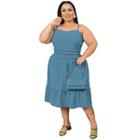 Vestido Plus Size Soltinho Confortável Festa Midi Com Lastex Forro Bojo