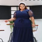 Vestido Plus Size Tule Manga Princesa Tam G1 G2 Veste 50 ao 60