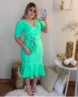 Vestido Plus Size Viés Transpassado Moda Feminina Evangélica