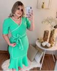 Vestido Plus Size Viés Transpassado Moda Feminina Evangélica