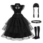 Vestido preto Costume Isswya para meninas School Rave 11-12Y com cinto