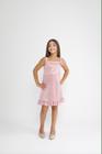 Vestido Rafaella Infantil Rosa Lurex Brilho