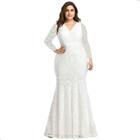 Vestido Renda Noiva Longo Plus Size Civil Festa Casamento