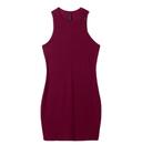 Vestido ribana regata cranberry