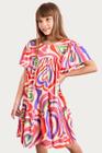 Vestido Romana Estampado Rosa Menina