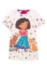 Vestido Roupa Infantil Menina Em Cotton Linho Manga Curta Estampa Delicada Moda Verão Kukiê